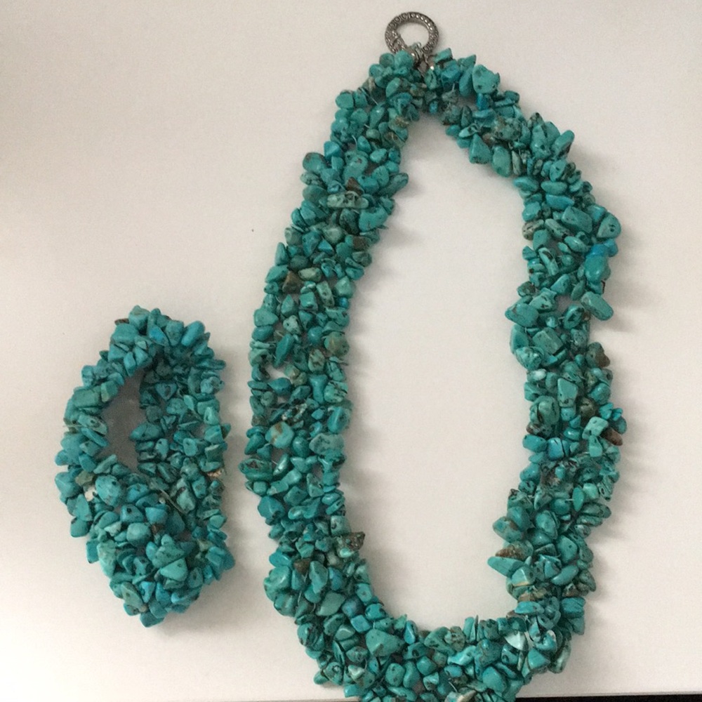 Chunky Turquoise Necklace set